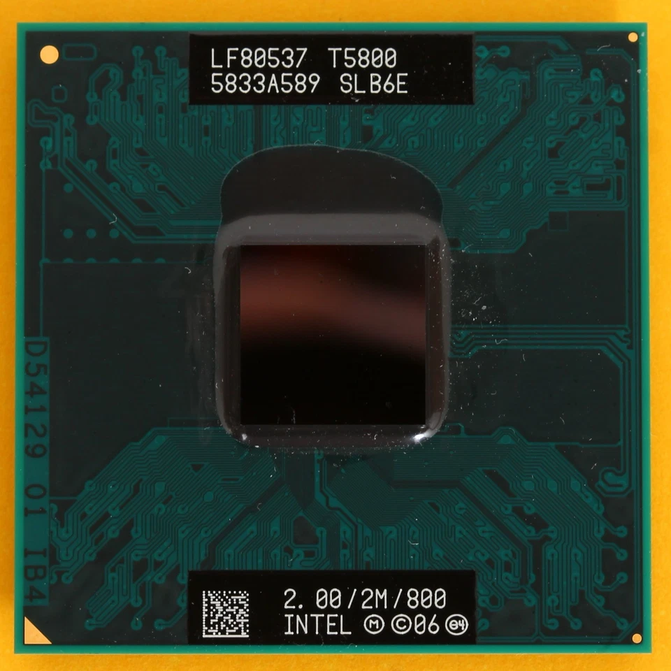 Intel Core 2 Duo Mobile T5800  CPU Processor 2.0GHz 2MB Cache 800MHz FSB SLB6E - Image 2 of 3