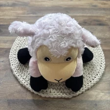 Zoobies Lola The Lamb Pillow Plush with Hidden Blanket 13" Pink Stuffed Animal