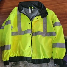 OccuNomix LUX-TJBJ Large Bomber Jacket, 3M Scotchlite Reflective Material Yellow