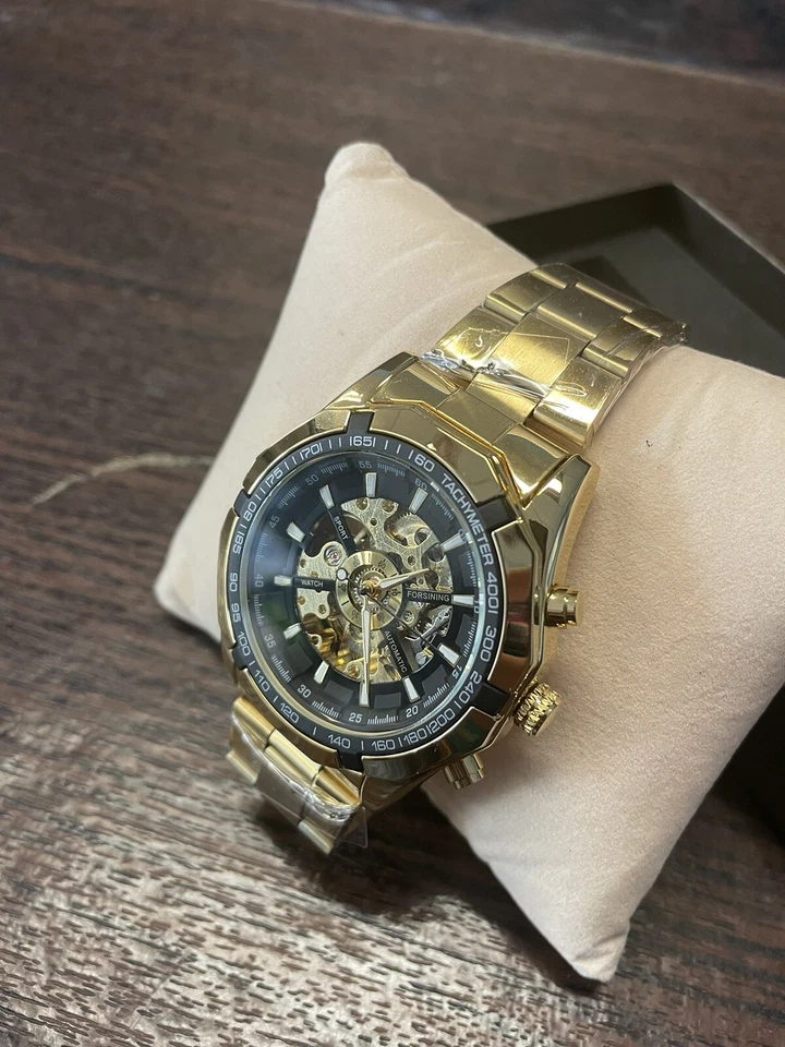 Reloj Pulsera Hombre FORSINING Ganador Resistente al Agua TM340 Tono Dorado Foto 2 de 4