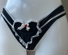 Agent Provocateur French Maid thong L silk chiffon apron pinnie NEW