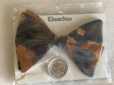 VTG NOS CLIP-ON BOW TIE BRONZE WIDE EDWARDIAN NEW VINTAGE
