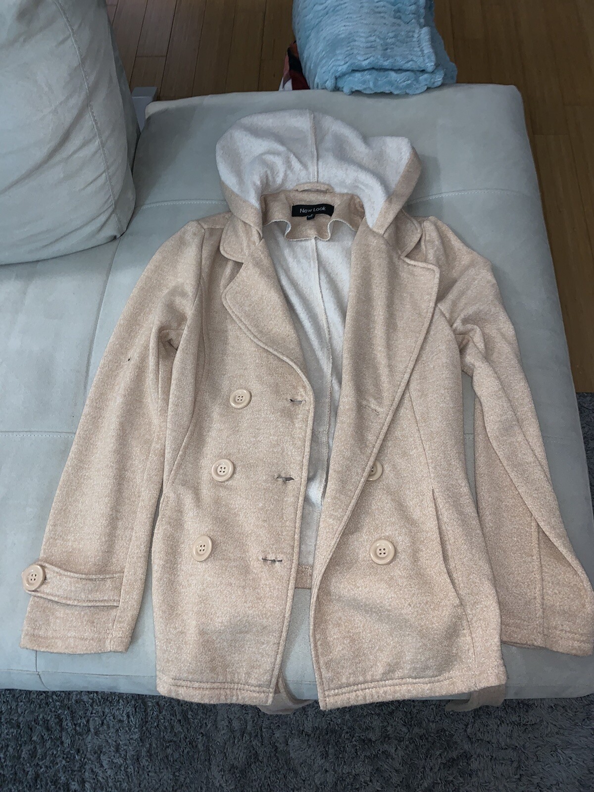 Womens Tan Spring Trench coat With Hood Gem