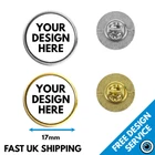 17mm Custom Lapel Pin Badges • Personalised Printed Badge • Promotional Round