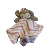 SL Home Fashions Monkey Koala Pink Chervron Zig Zag Baby Lovey Security Blanket