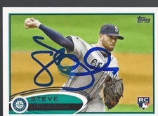 Texas Rangers STEVE DELABAR Signed 2012 Topps Card