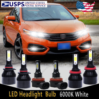 For Honda Civic Coupe 2014 2015 Combo LED Headlight High/Low Kit + Fog Light C9B