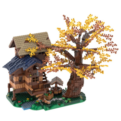 Modular Building: Arcadian Hut with Interior and Tree 2216 Pieces Build New