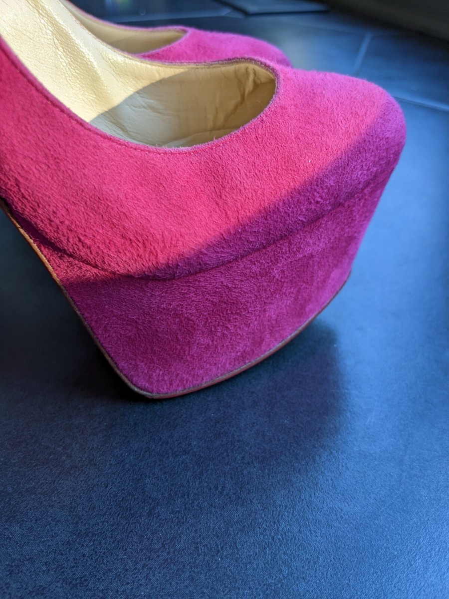Christian Louboutin Victoria 160 pink Pervenche Suede Platform