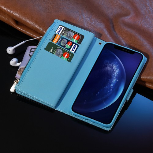 Zip Wallet Case Glitter Leather Flip Cover For Samsung S25 S24 S23 S20 S22 Note - Picture 9 of 17