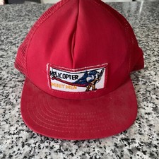 Vintage Helicopter Minit Men Snap Back Trucker Cap Hat Made In The USA Mesh