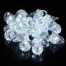 24 LED FLASHING WHITE LIGHT UP BUMPY RINGS FROZEN SNOW JELLY RING PARTY FAVORS