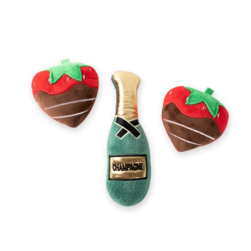Fringe Studio Champagne Strawberry 3-piece Small Dog Toy Set - Picture 1 of 3