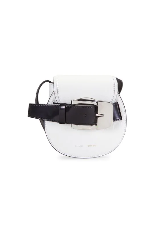 Proenza Schouler Women's Optic White Buckle Circle Leather