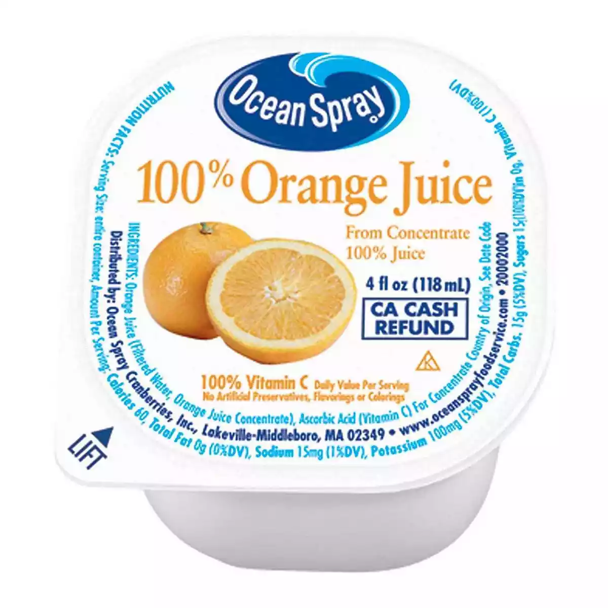 Ocean Spray Orange Juice 4 Oz 48 Count