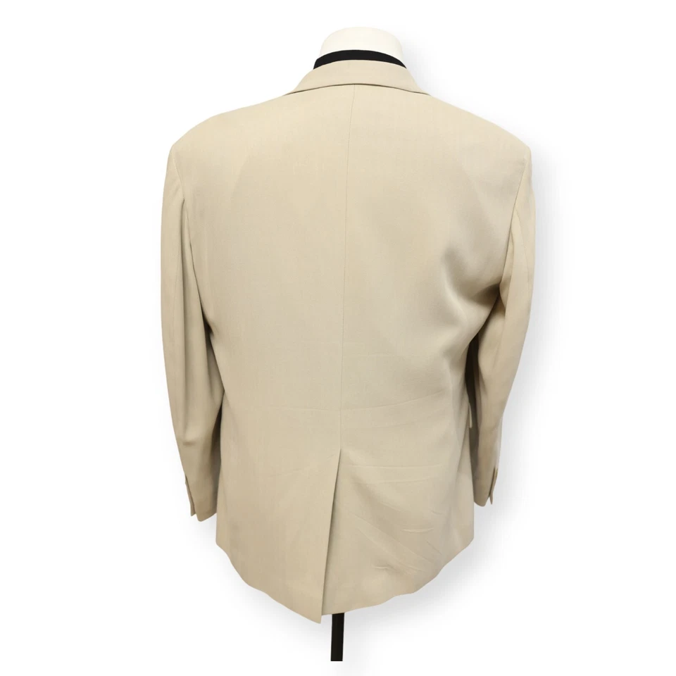 OSCAR DE LA RENTA Hombre Beige Sólido Dos Botones Abrigo Deportivo Traje Chaqueta Blazer 42 R Foto 4 de 4