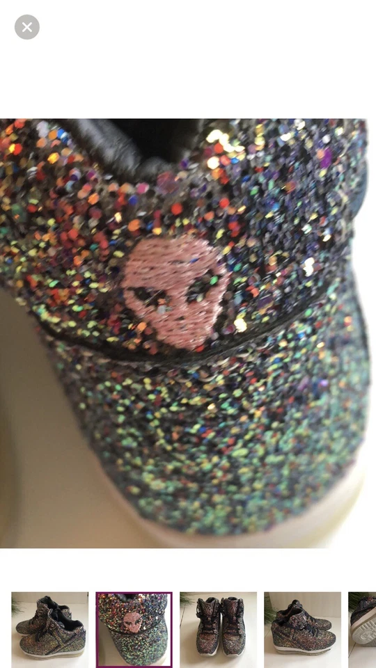 Nuevas Zapatillas altas QOZMO Brillantes TALLA 8 Cuña Swifty cómodas brillantes ¡BONITAS! Foto 4 de 4