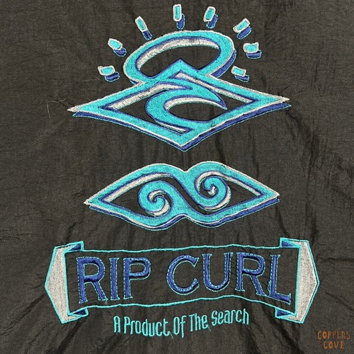 RIPCURL Vintage Windbreaker Jacket Mens Small Black Blue 80s 90s Surfwear RARE - Picture 4 of 19