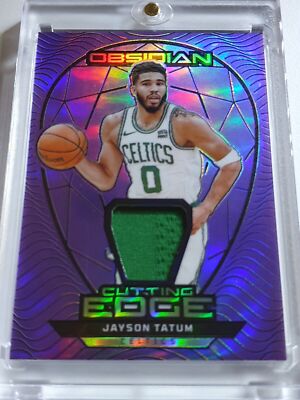 2023 Obsidian Jayson Tatum #PATCH PURPLE FLOOD /49 Holo Game Worn Jersey - Rare