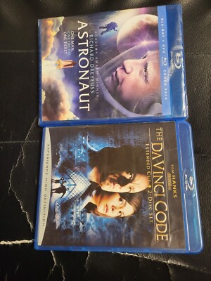 LOT OF 2: THE DAVINCI CODE EXTENDED CUT [USED] + ASTRONAUT [NEW/ SEALED] BD +DVD