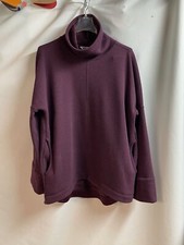 Athleta Cozy Karma Funnel Neck Oversized Sweatshirt Size Small Plum Cabernet