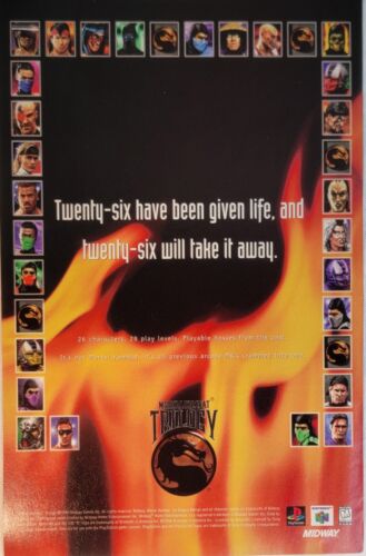 1996 Mortal Kombat Trilogy PS1 N64 Saturno Stampa Vintage Annuncio/Poster Arte Ufficiale - Foto 1 di 1