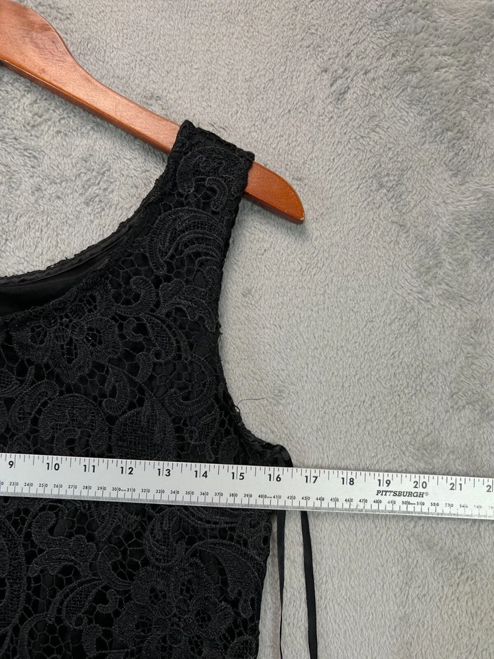Annabella Mujer Mediano Negro Encaje Vestido Cóctel Formal Vestido Sin Mangas Funda Foto 4 de 4
