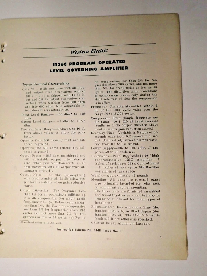 Orig. Limitador amplificador de gobierno de nivel Western Electric 1126C y rectificador manual 20B  Foto 4 de 4