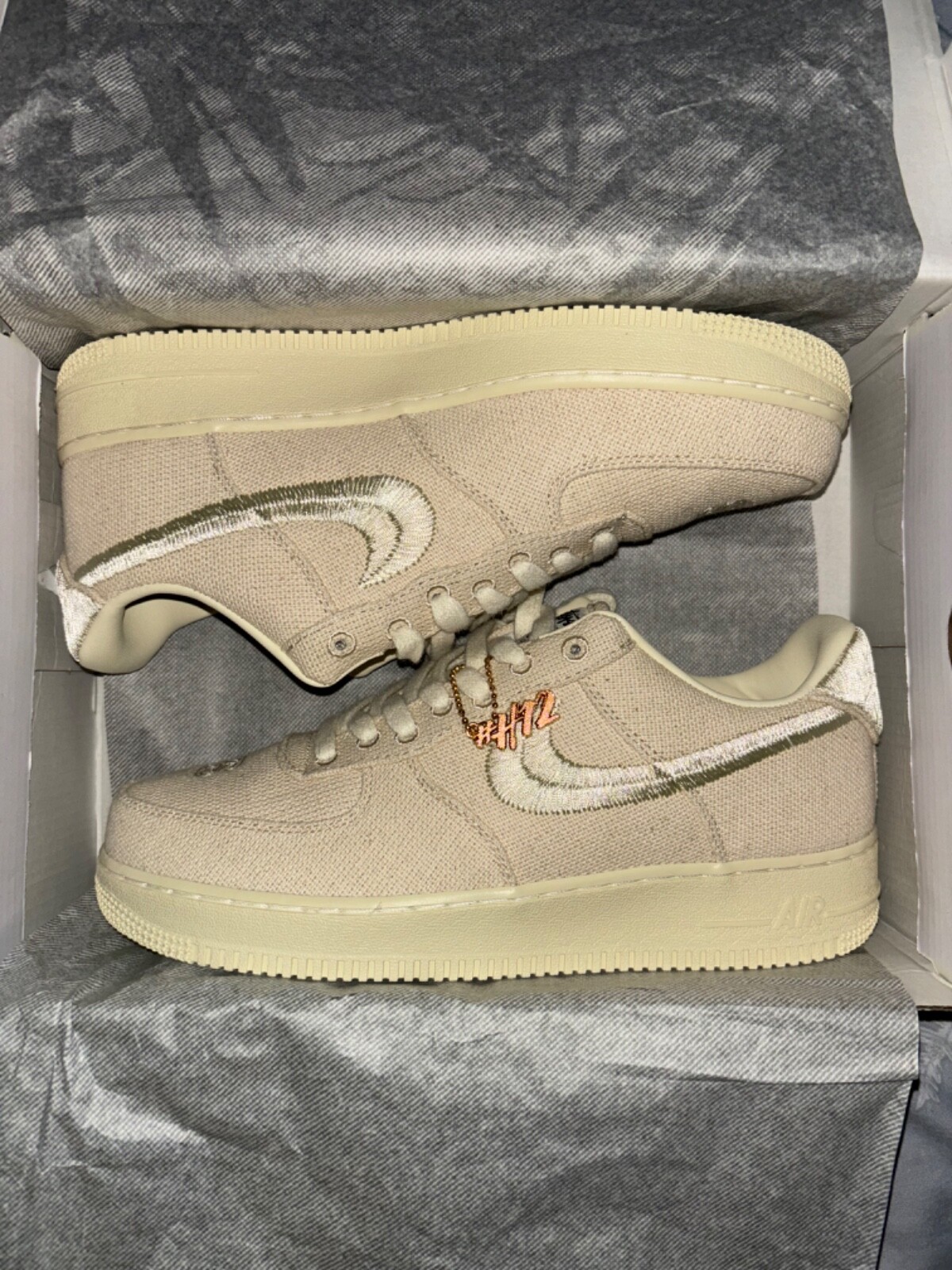 stussy x nike air force 1 low fossil