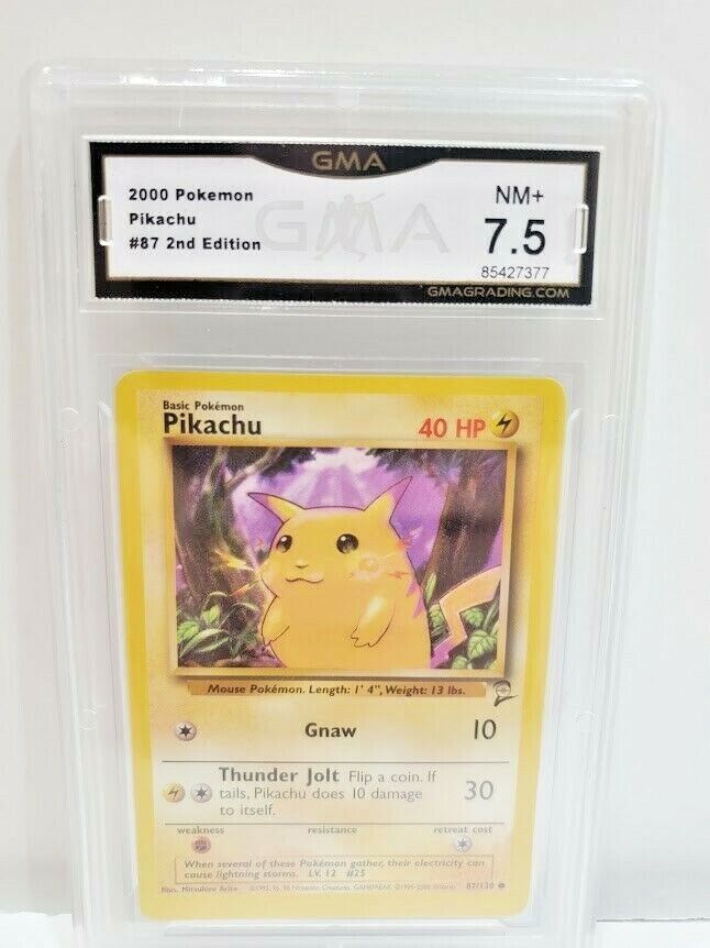 Pikachu Common Pokemon Card Original Base-2 Set Series 87/130