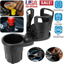2-in-1 Car Cup Holder Universal Multifunction Dual Cup Mount Extender Organizer.