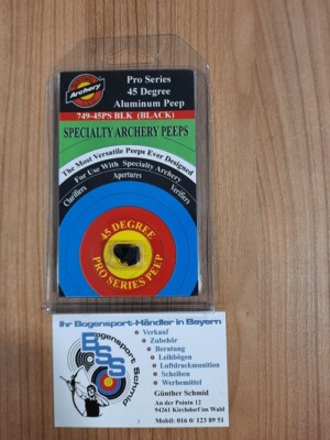 Specialty Archery Peep Pro Series 45 Degree Schwarz Compound Compoundbogen 40''