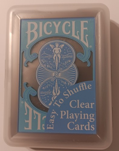 Vintage Fahrrad Standard Poker Spielkarten - klar transparent blau - Deck von 53 - Bild 2 von 3