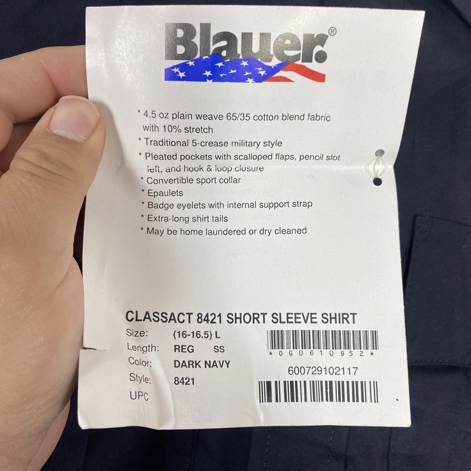 Camisa Blauer Classact 8421 Manga Corta Grande Wilmington Bomberos Parche Foto 4 de 4