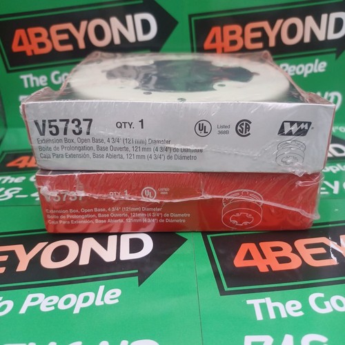 LOT OF 2 Legrand Wiremold Extension Box V5737 Open Base 4 3/4” Diameter Ivory - Picture 2 of 6