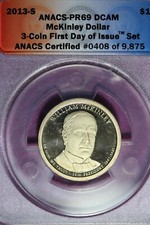 2013 S- ANACS PR69DCAM WILLIAMS McKINLEY PRESIDENTIAL DOLLAR #B45812