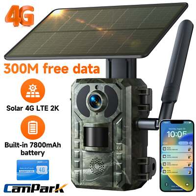 Campark Solar 4G LTE Wildkamera 15MP 2.5K Jagdkamera Überwachungskamera SIM IP66