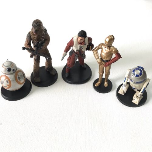 Disney Star Wars Lot de 5 Figurines Sur Stand Vietnam R2 D2 Han Solo Chewy BB8 3CPO - Photo 1 sur 8