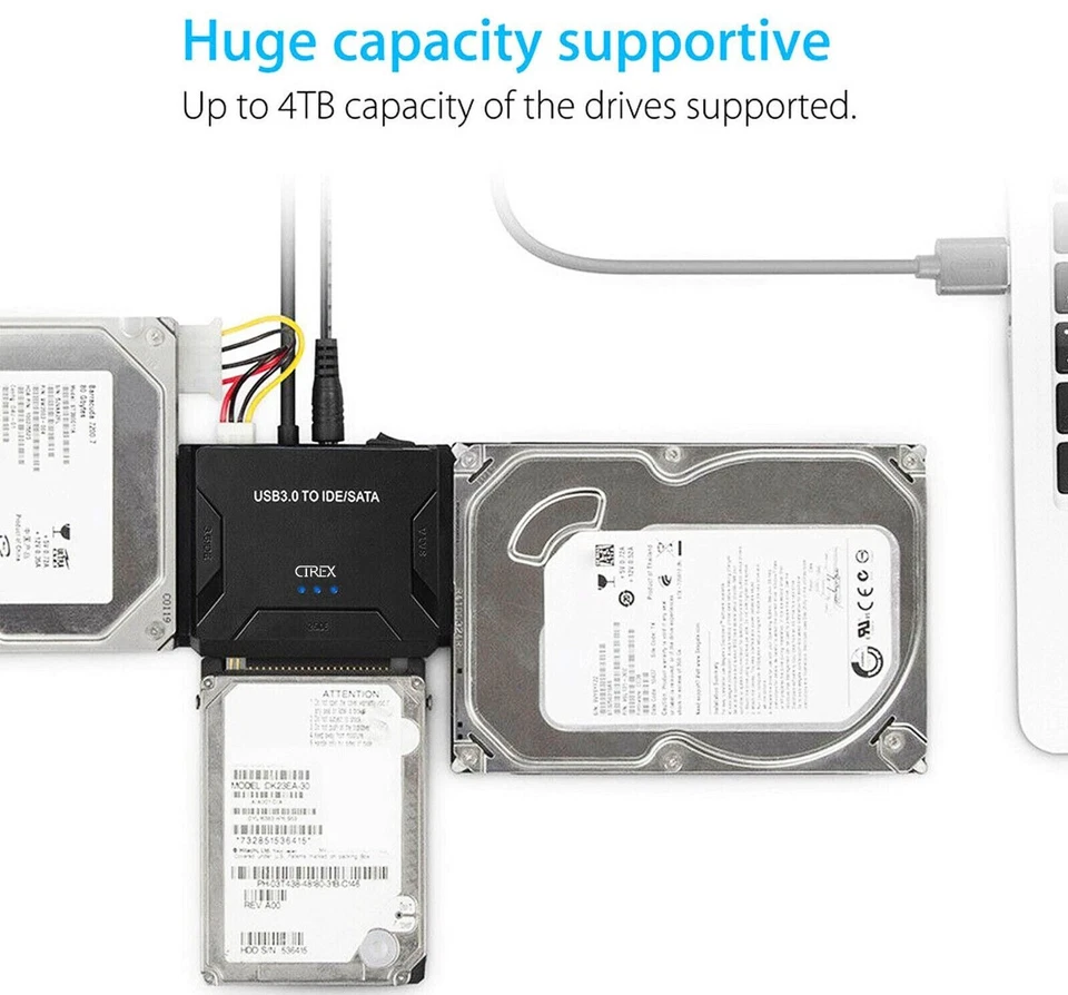 USB 3.0 to IDE SATA Converter External Hard Drive Adapter Kit with Power Adapter - Bild 4 von 4