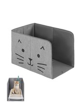 Coorganisers Waterproof Cat Litter Box Enclosure 3-Walls Enclosure, Grey