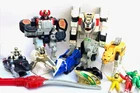 Mighty Morphin Power Rangers Vintage Toy Lot Thunderzords, Triceratops, bend-ums