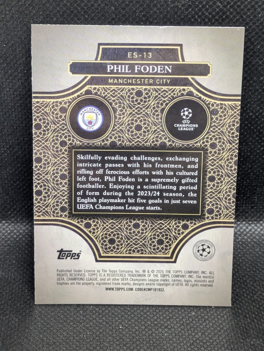 2024-25 Topps Merlin UCC Soccer Phil Foden Elite Society #ES-13 | eBay