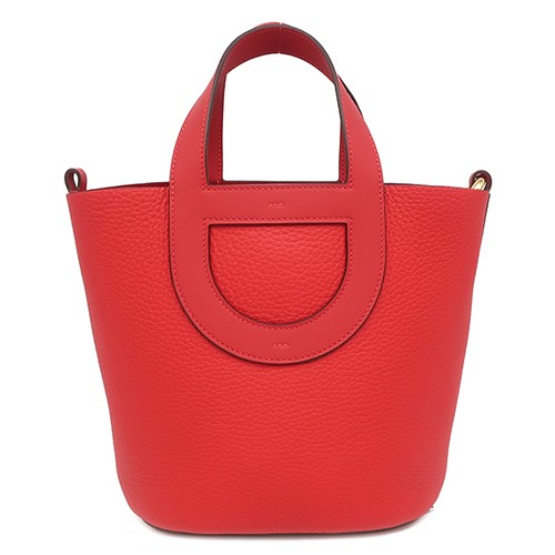 HERMES Handbag in the loop 18 Taurillon Clemence Vaux Swift  Rouge Kazak G - Picture 3 of 8