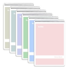6 Pack 6x9 Steno Pads Gregg Ruled Assorted Color Spiral Notebooks