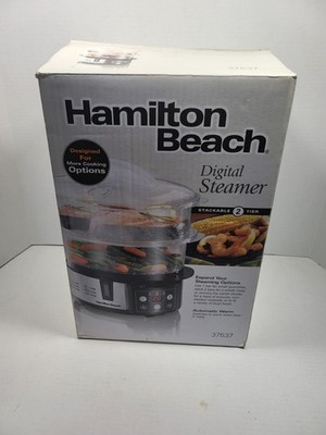 HAMILTON BEACH Digital Steamer Compact Electric Vegetable Cooker Open Box