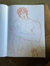 S267 Muscle hunk figure drawing illustration Billy thrash beefcake gay int