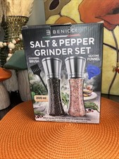 Beautiful Stainless Steel Salt and Pepper Grinder Set of 2 - Plus Extras 200 Ml