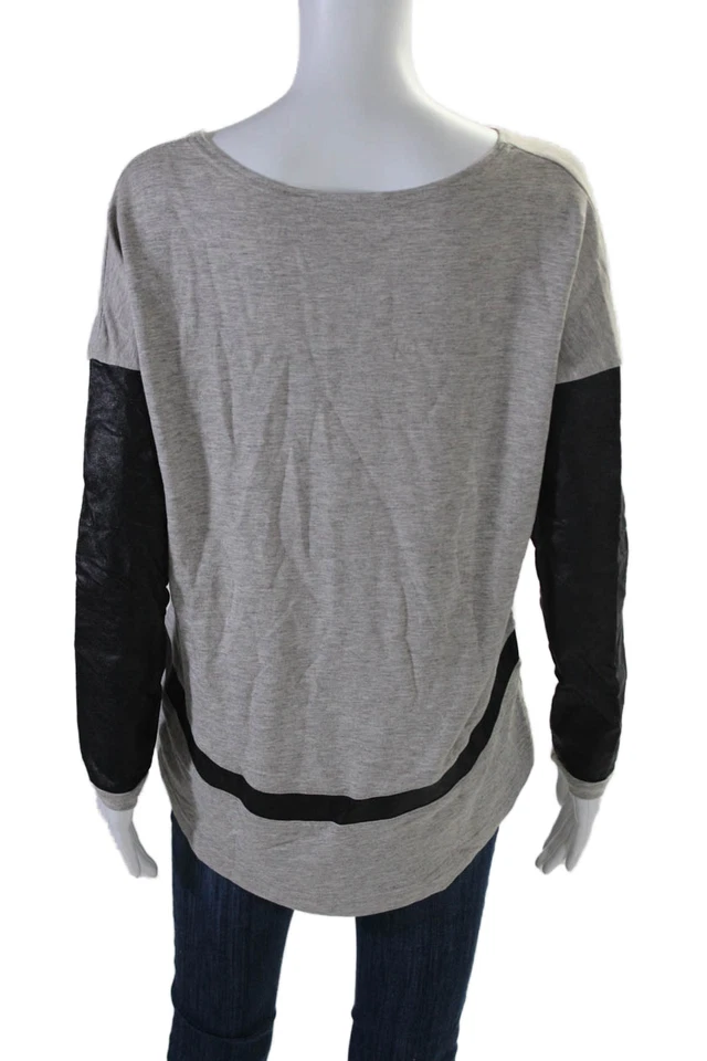 Top de punto alto bajo gris talla XS Generation Love para mujer de felpa de cuero sintético manga talla XS Foto 3 de 4