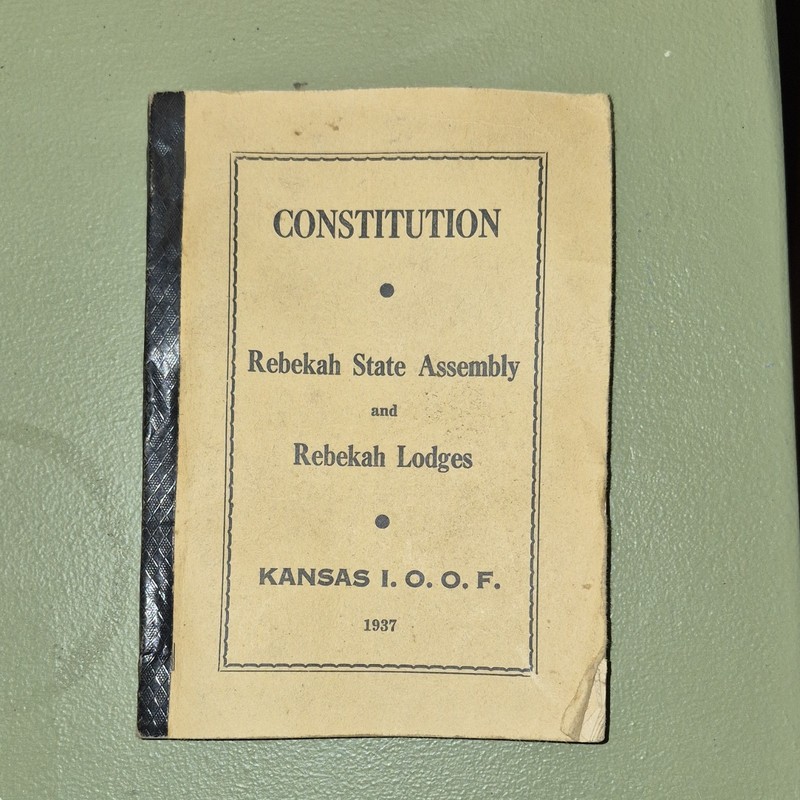 Odd Fellows Constitution Rebekah State Assembly & Lodges Kansas 1937