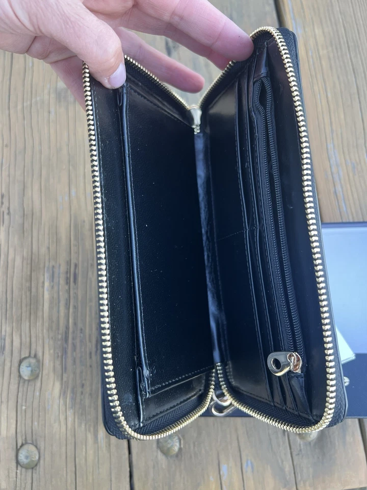 НОВЫЙ в коробке DUNE LONDON леопард икры волос кожаный бумажник кошелек с ремешком молнии вокруг - Изображение 3 из 4